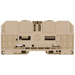 Bolt terminal, bolt connection, 35 mm², 2 pole, 125 A, dark beige, 1049220000