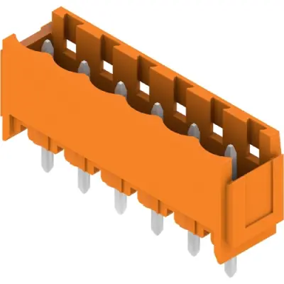 Pin header, 6 pole, pitch 5.08 mm, straight, orange, 2455370000 - 1