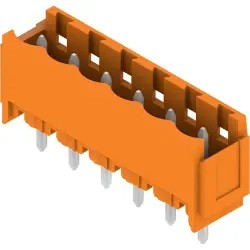 Pin header, 6 pole, pitch 5.08 mm, straight, orange, 2455370000