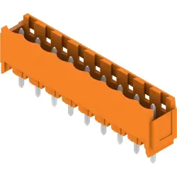 Pin header, 9 pole, pitch 5.08 mm, straight, orange, 2496240000