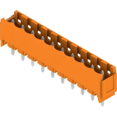 Pin header, 10 pole, pitch 5.08 mm, straight, orange, 2496250000 - 1