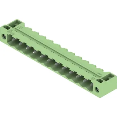 Pin header, 12 pole, pitch 5.08 mm, angled, green, 1324790000 - 1