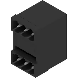 Pin header, 6 pole, pitch 5 mm, angled, black, 1933520000