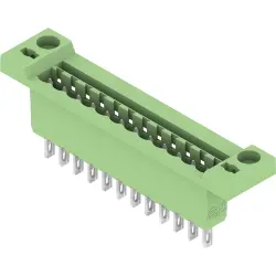 Pin header, 12 pole, pitch 5.08 mm, straight, green, 2574570000