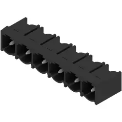 Pin header, 6 pole, pitch 7.62 mm, angled, black, 1059490000
