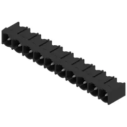 Pin header, 10 pole, pitch 7.62 mm, angled, black, 1059530000
