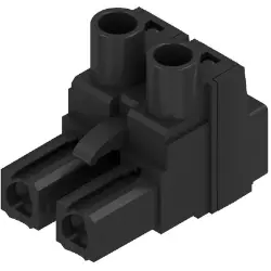 Socket header, 2 pole, pitch 7.62 mm, straight, black, 1059580000