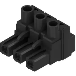 Socket header, 3 pole, pitch 7.62 mm, straight, black, 1059590000