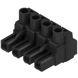 Socket header, 4 pole, pitch 7.62 mm, straight, black, 1059600000