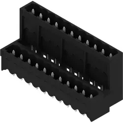 Pin header, 22 pole, pitch 5 mm, straight, black, 1882750000
