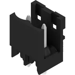 Pin header, 2 pole, pitch 5 mm, straight, black, 2441050000