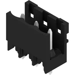 Pin header, 3 pole, pitch 5 mm, straight, black, 2441080000