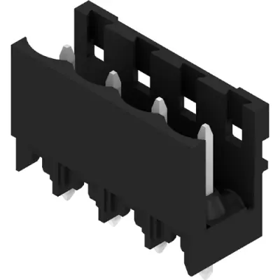 Pin header, 4 pole, pitch 5 mm, straight, black, 2441070000 - 1