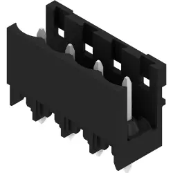 Pin header, 4 pole, pitch 5 mm, straight, black, 2441070000