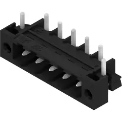 Pin header, 5 pole, pitch 5.08 mm, angled, black, 1876880000