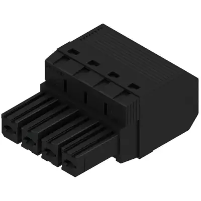 Socket header, 4 pole, pitch 7.62 mm, straight, black, 1060410000 - 1