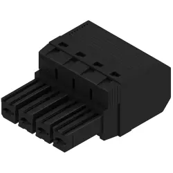 Socket header, 4 pole, pitch 7.62 mm, straight, black, 1060410000