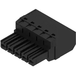 Socket header, 5 pole, pitch 7.62 mm, straight, black, 1060420000
