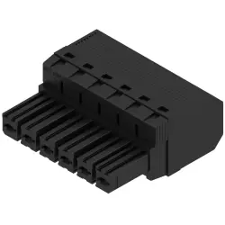 Socket header, 6 pole, pitch 7.62 mm, straight, black, 1060430000