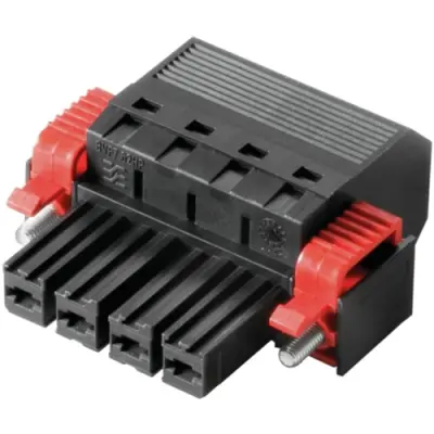 Socket header, 4 pole, pitch 7.62 mm, straight, black, 1060520000 - 1