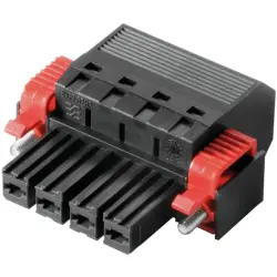 Socket header, 4 pole, pitch 7.62 mm, straight, black, 1060520000