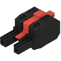Socket header, 2 pole, pitch 7.62 mm, straight, black, 1060550000
