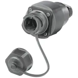 Coupler housing, black, panel mounting, for RJ45 connector, 1061820000