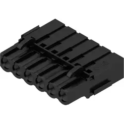Socket header, 6 pole, pitch 5.08 mm, straight, black, 1712150000