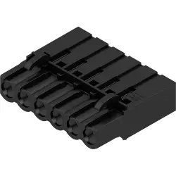 Socket header, 6 pole, pitch 5.08 mm, straight, black, 1712000000