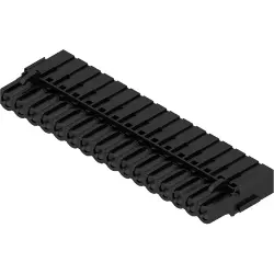 Socket header, 16 pole, pitch 5.08 mm, straight, black, 1712250000