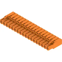 Socket header, 18 pole, pitch 5.08 mm, straight, orange, 1100600000