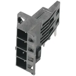 Pin header, 4 pole, pitch 5 mm, angled, black, 1063150000