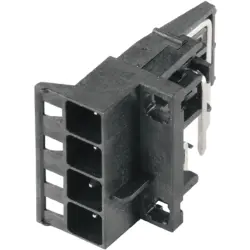 Pin header, 4 pole, pitch 5 mm, angled, black, 1063250000