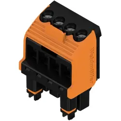 Socket header, 4 pole, pitch 5 mm, angled, black, 1063280000