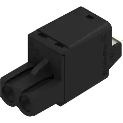 Socket header, 2 pole, pitch 5.08 mm, straight, black, 2694440000