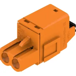 Socket header, 2 pole, pitch 5.08 mm, straight, orange, 1368810000