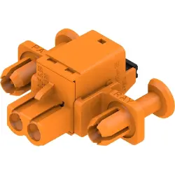 Socket header, 2 pole, pitch 5.08 mm, straight, orange, 1353240000