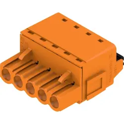 Socket header, 5 pole, pitch 5.08 mm, straight, orange, 1368840000