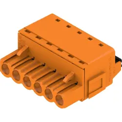 Socket header, 6 pole, pitch 5.08 mm, straight, orange, 1368850000
