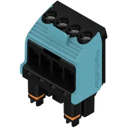 Socket header, 4 pole, pitch 5 mm, angled, black, 1069380000