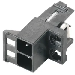 Pin header, 2 pole, pitch 5 mm, angled, black, 1069650000