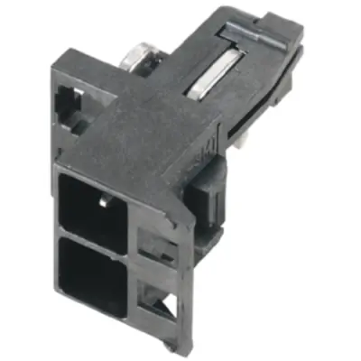 Pin header, 2 pole, pitch 5 mm, angled, black, 1069680000 - 1