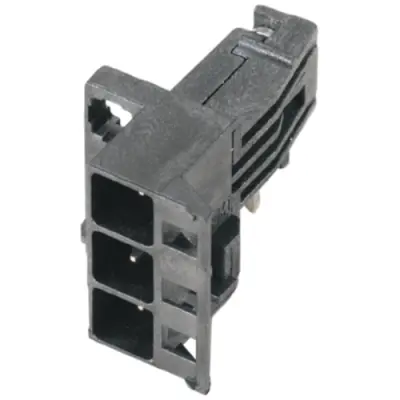 Pin header, 3 pole, pitch 5 mm, angled, black, 1069690000 - 1