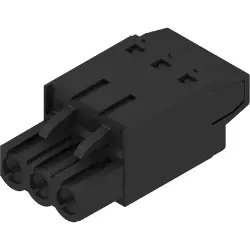 Socket header, 3 pole, pitch 5.08 mm, straight, black, 1499610000