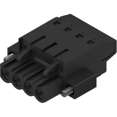Socket header, 4 pole, pitch 5.08 mm, straight, black, 1844240000 - 1