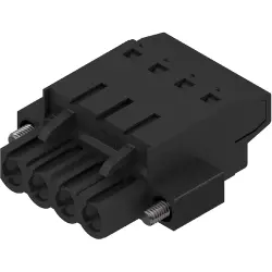 Socket header, 4 pole, pitch 5.08 mm, straight, black, 1844240000