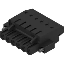 Socket header, 6 pole, pitch 5.08 mm, straight, black, 1844260000