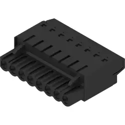 Socket header, 8 pole, pitch 5.08 mm, straight, black, 1500110000