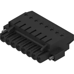 Socket header, 8 pole, pitch 5.08 mm, straight, black, 1844280000