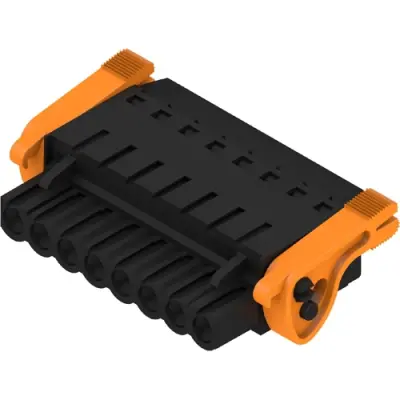 Socket header, 8 pole, pitch 5.08 mm, straight, black, 1894190000 - 1